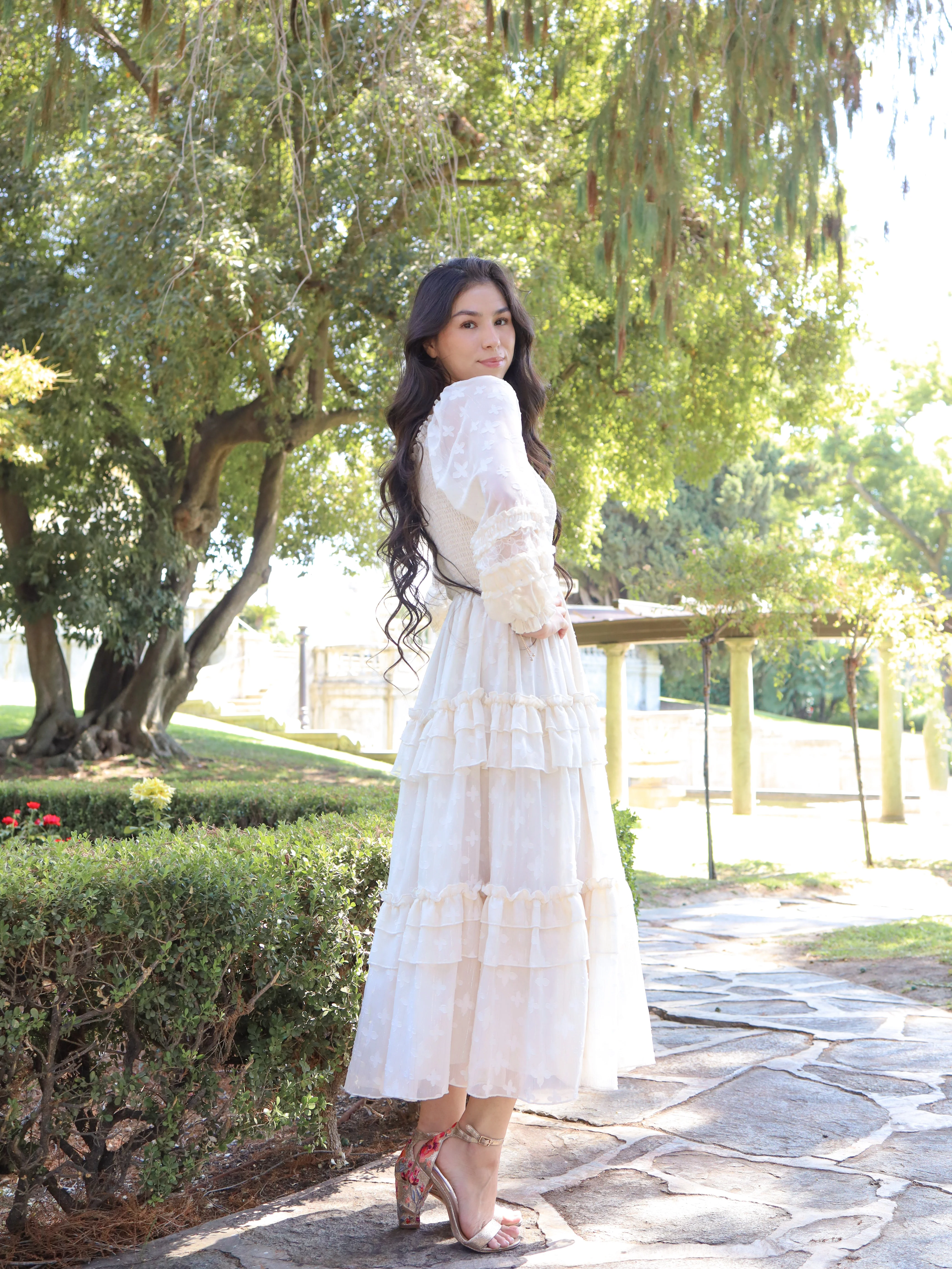 Glittering Garden Dress - Ivory - Image 3