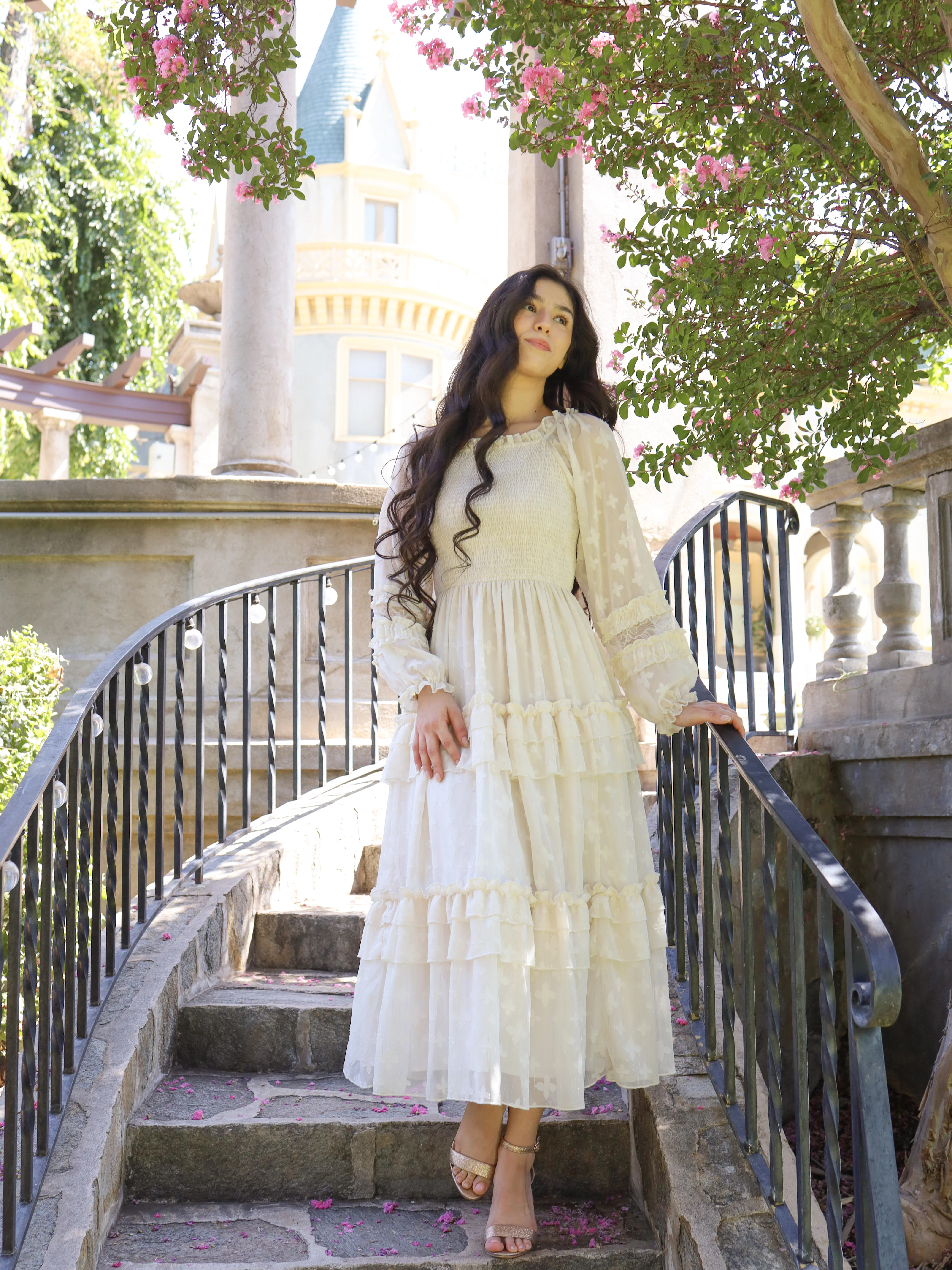 Glittering Garden Dress - Ivory - Image 5