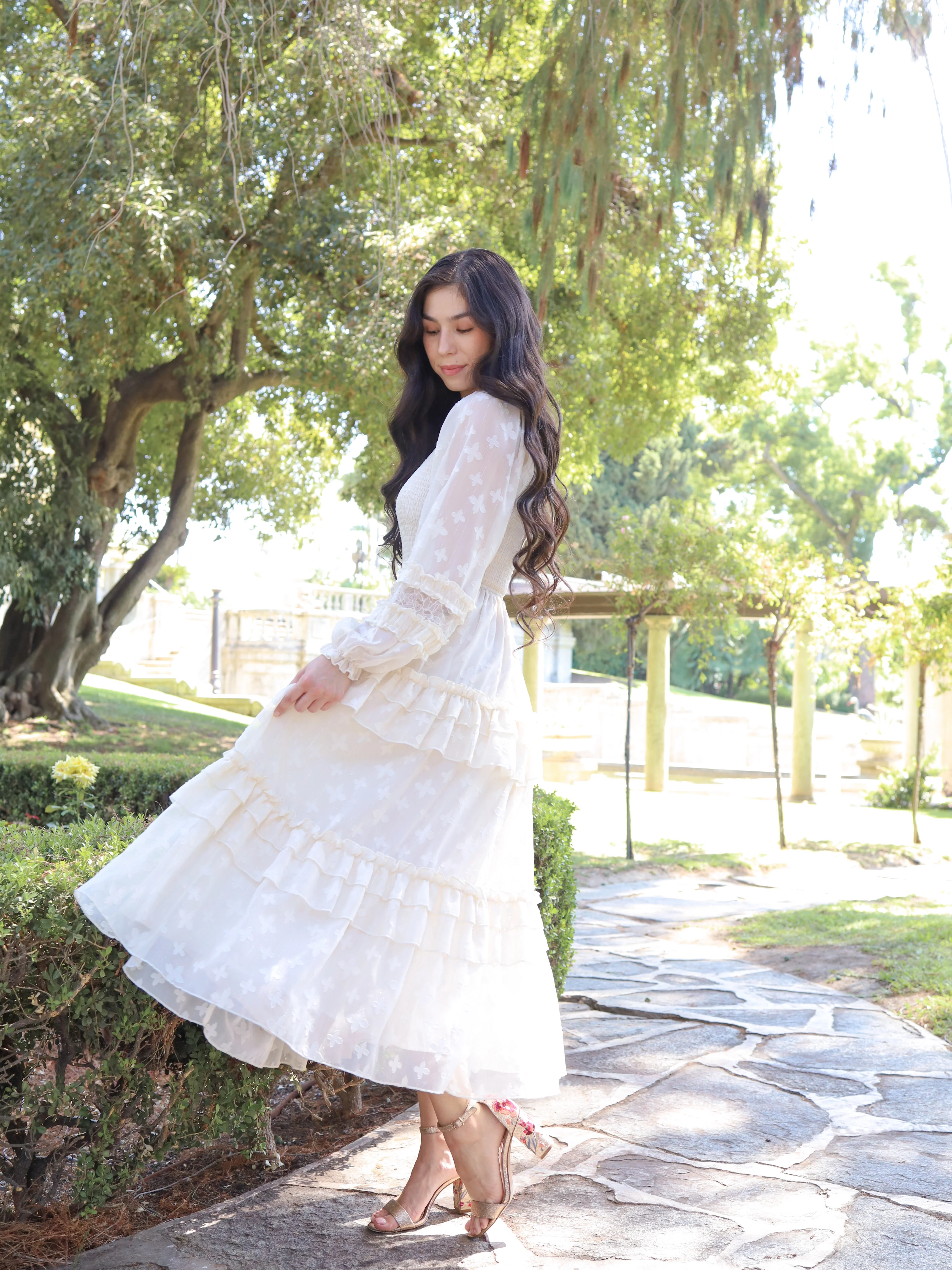 Glittering Garden Dress - Ivory - Image 6