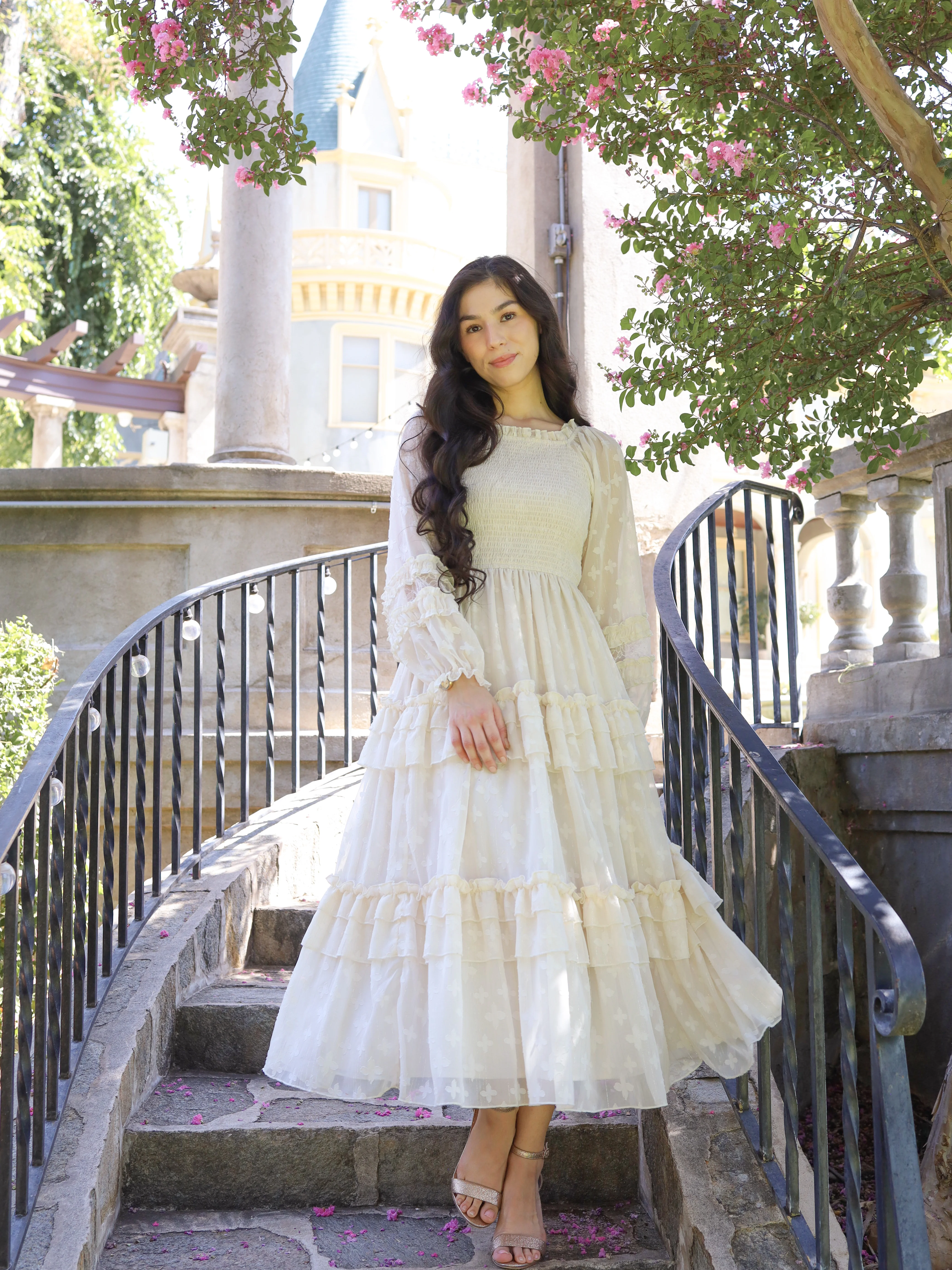 Glittering Garden Dress - Ivory - Image 7