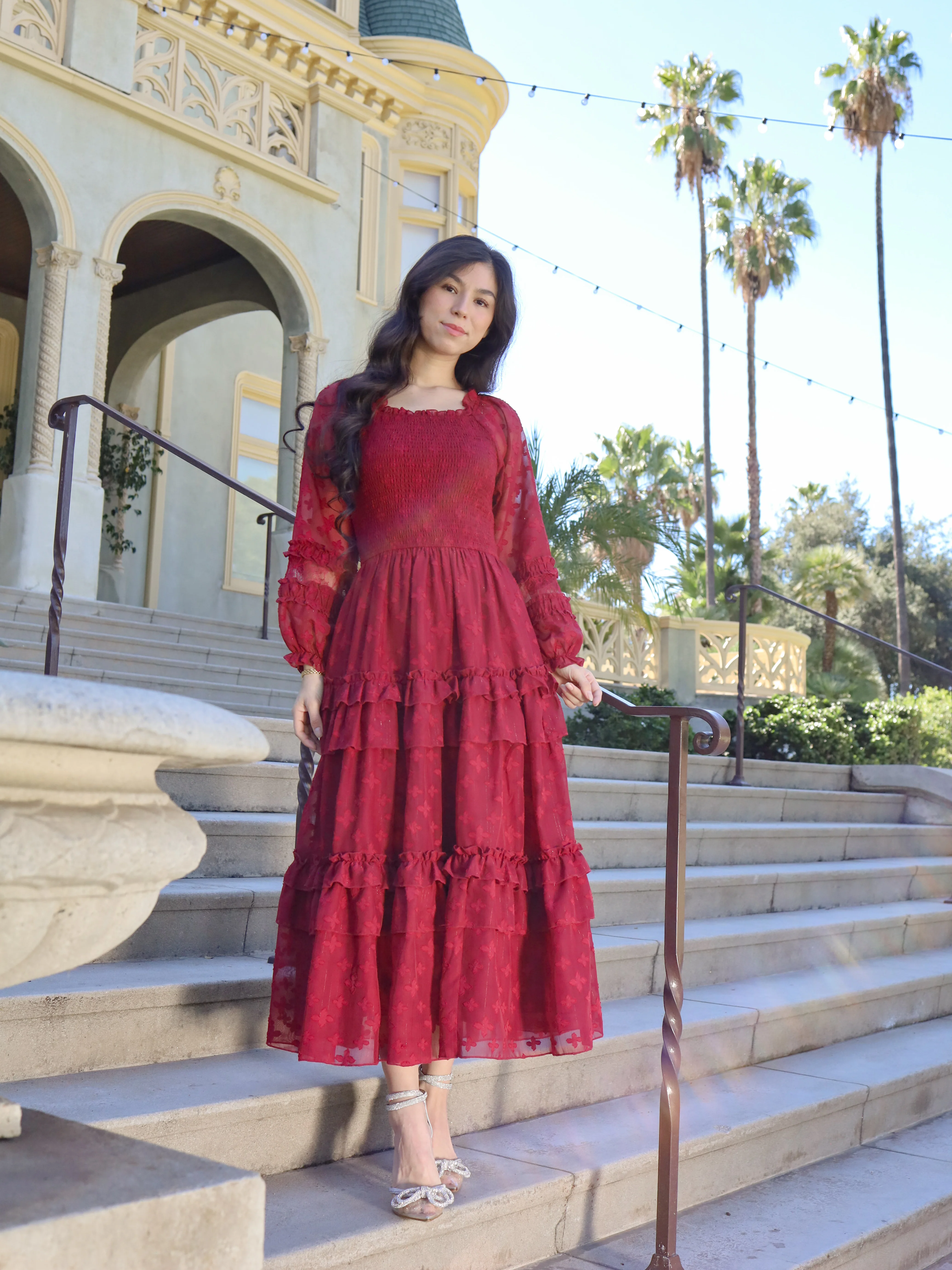 Glittering Garden Dress - Garnet - Image 10