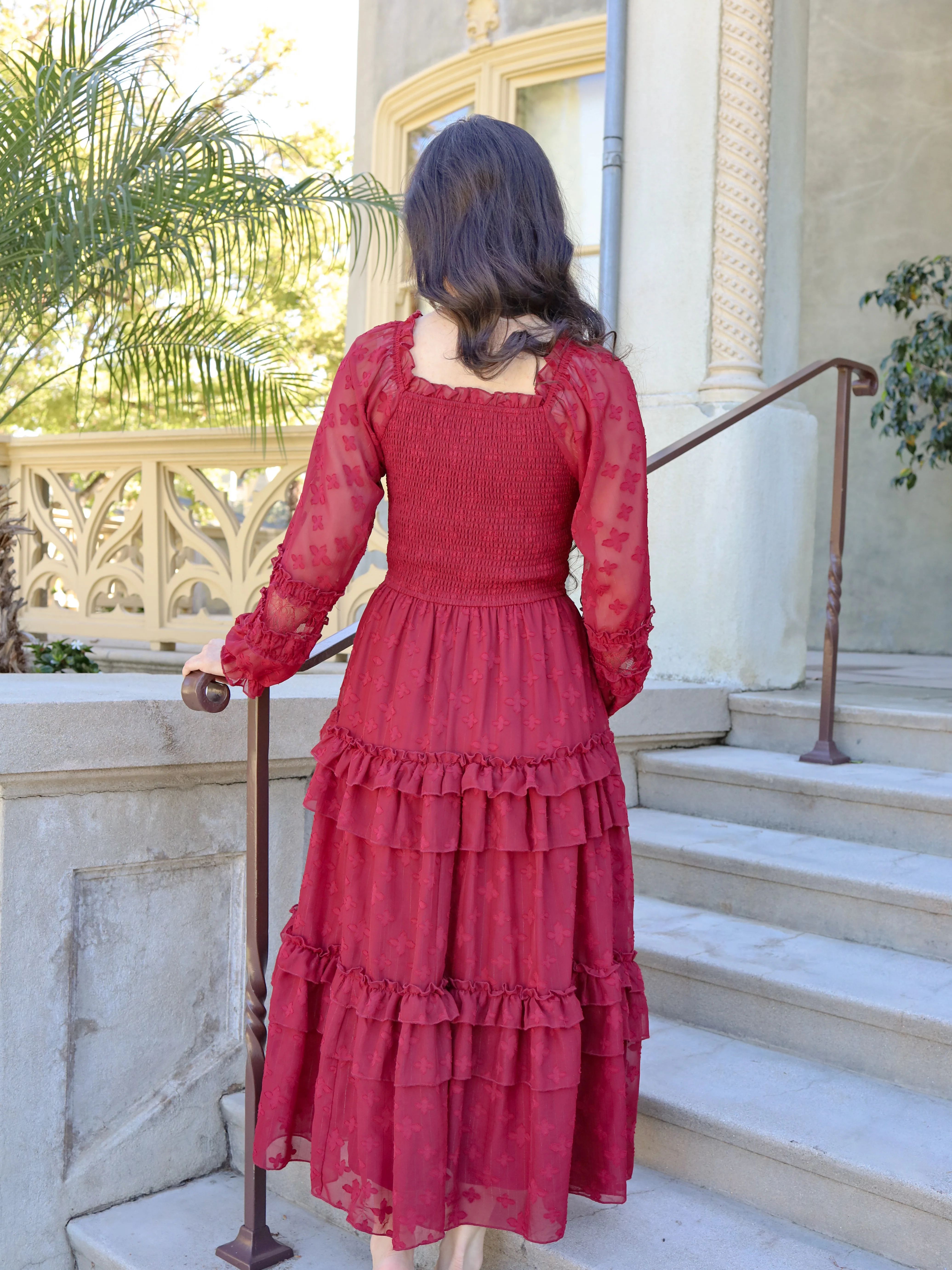 Glittering Garden Dress - Garnet - Image 4