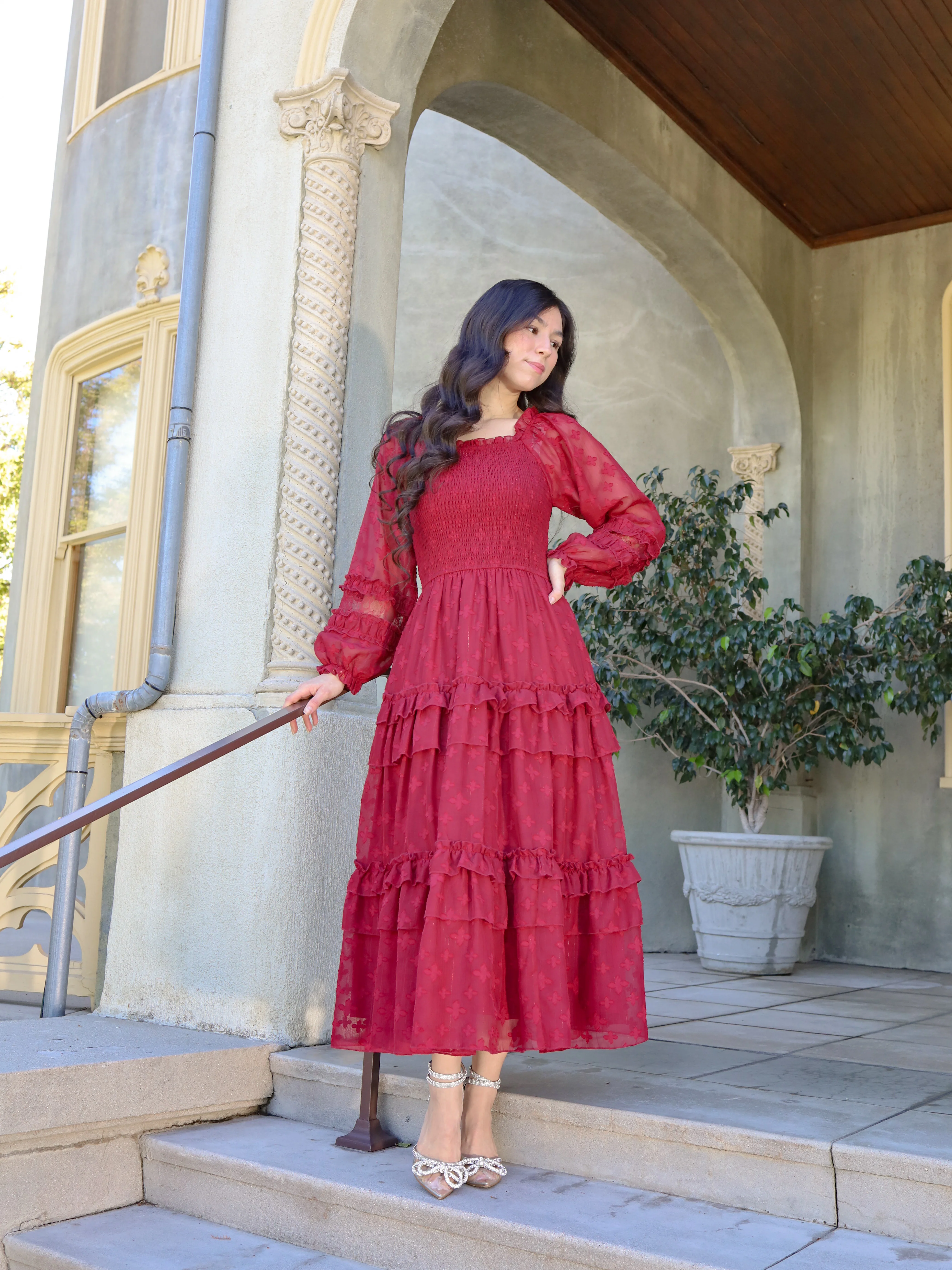 Glittering Garden Dress - Garnet - Image 5