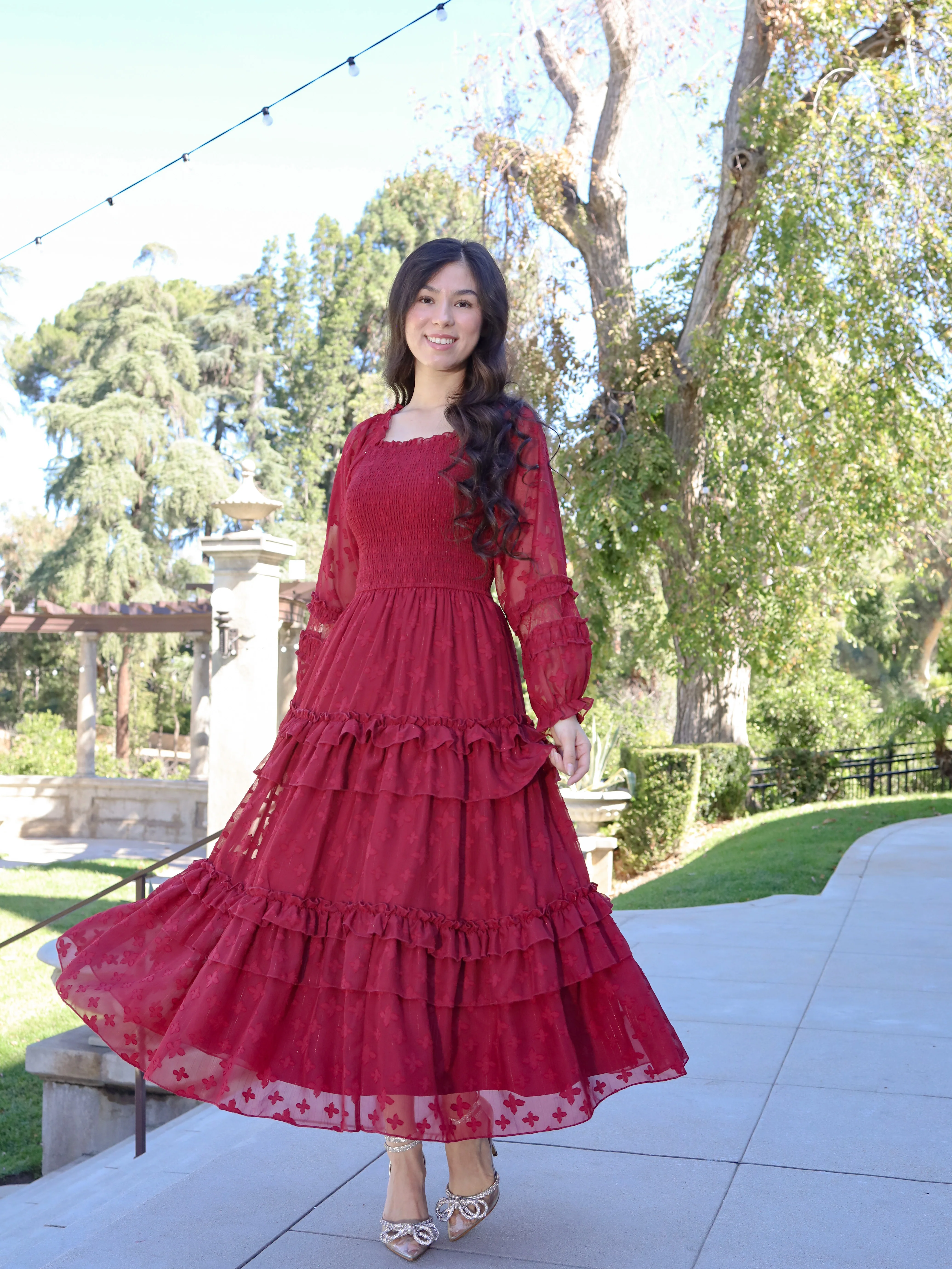Glittering Garden Dress - Garnet - Image 6