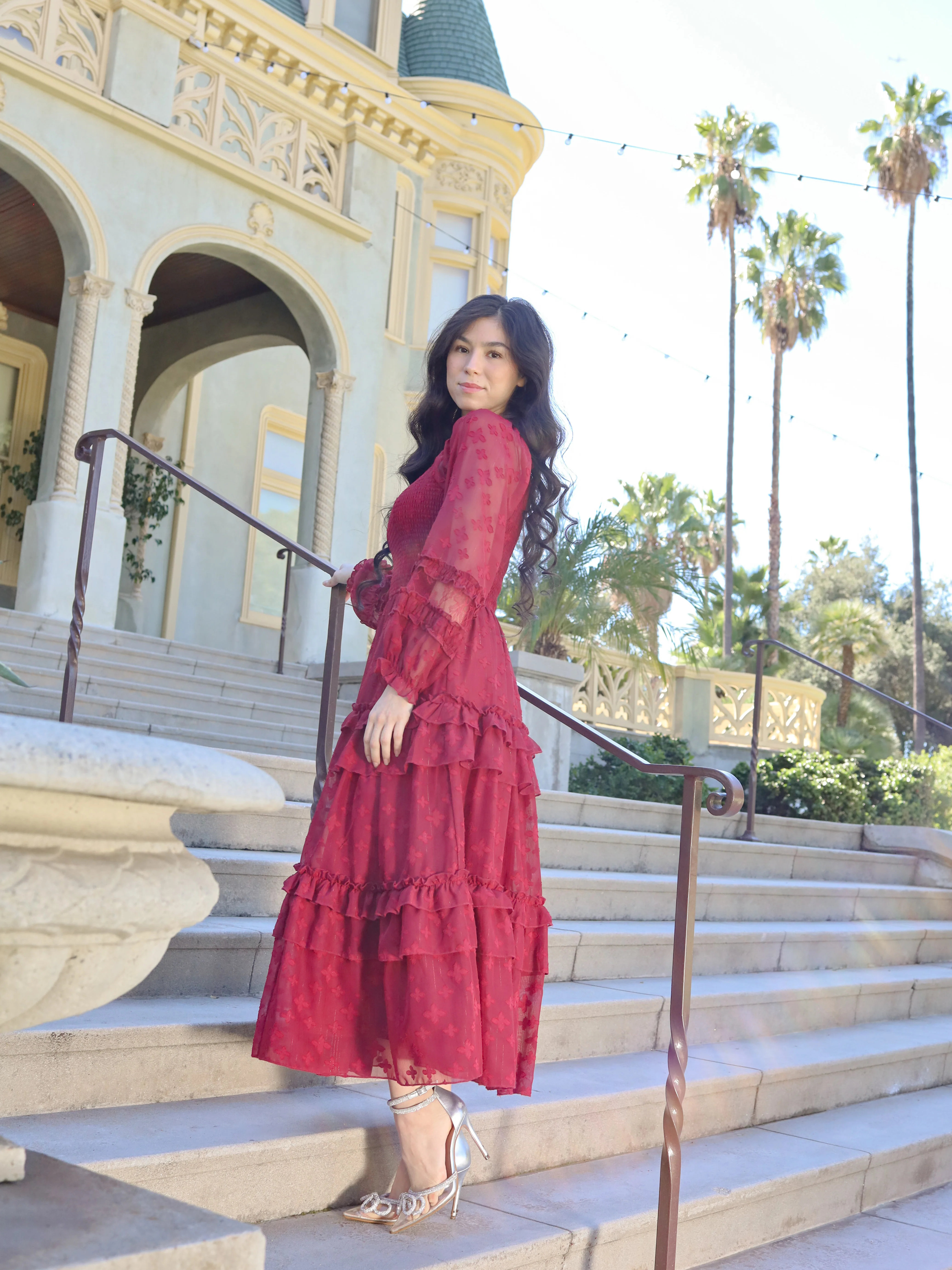 Glittering Garden Dress - Garnet - Image 7