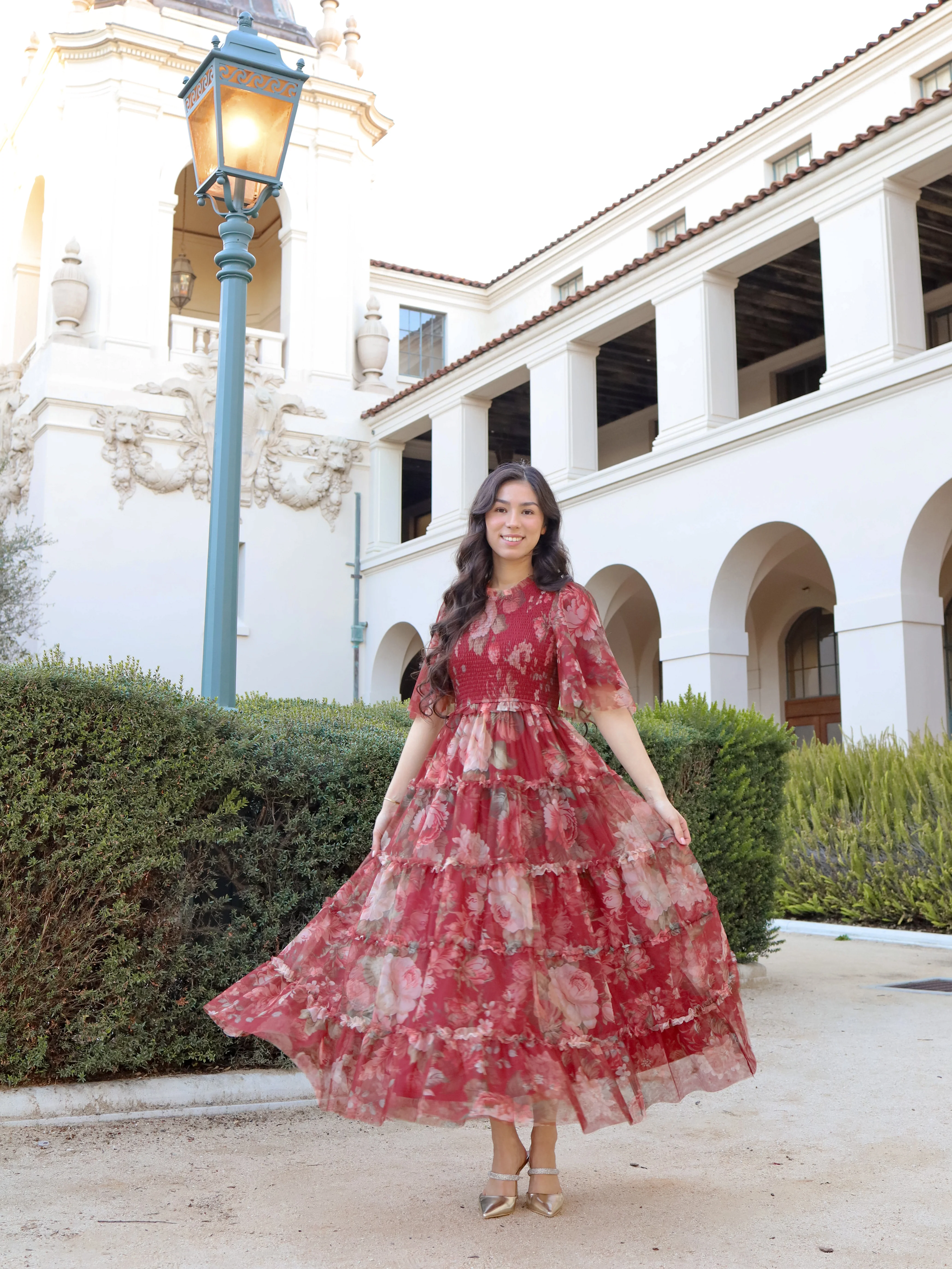 Vintage Romance Dress - Crimson Rose - Image 8