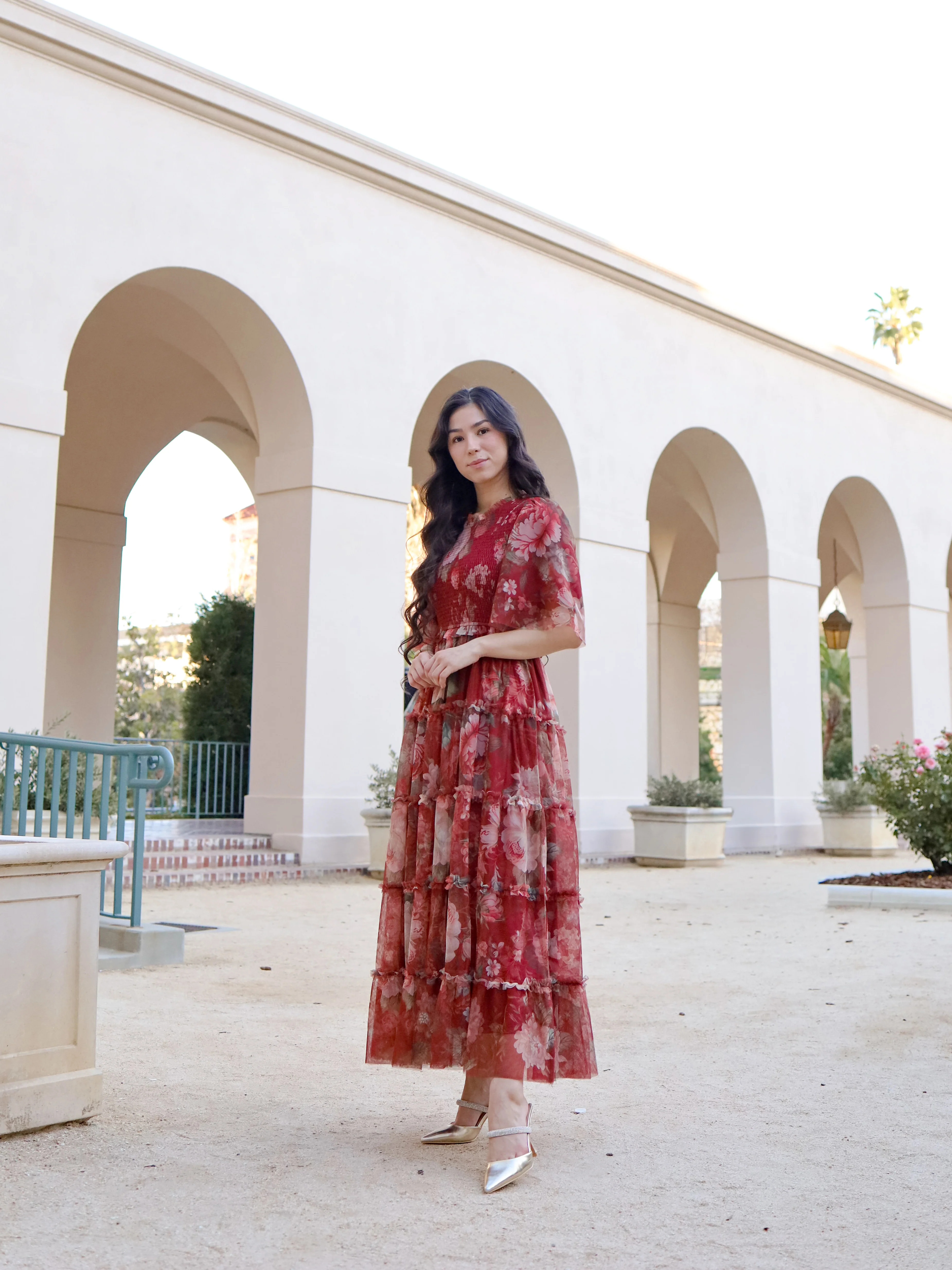 Vintage Romance Dress - Crimson Rose - Image 9