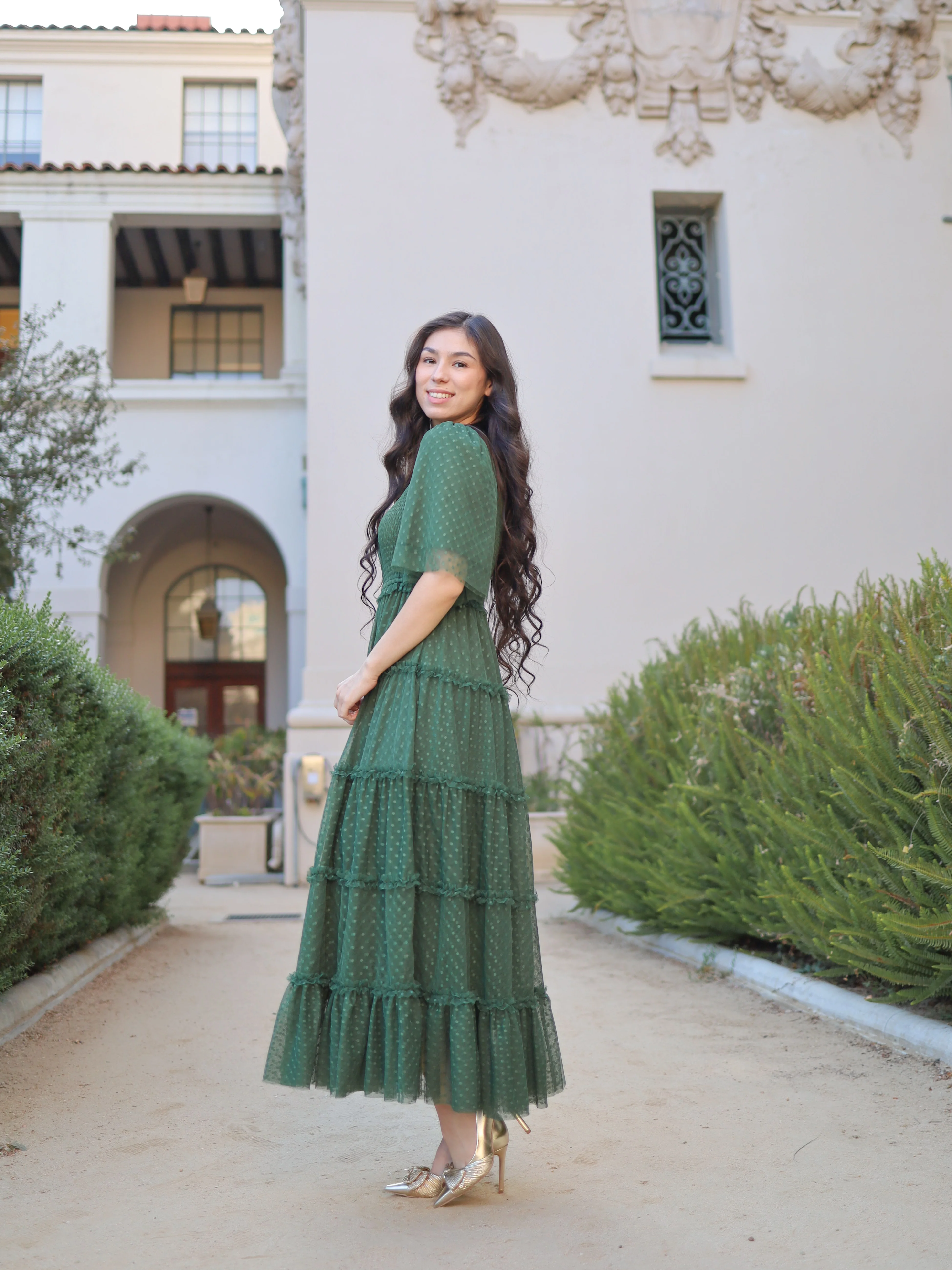 Vintage Romance Dress - Fern Green - Image 3