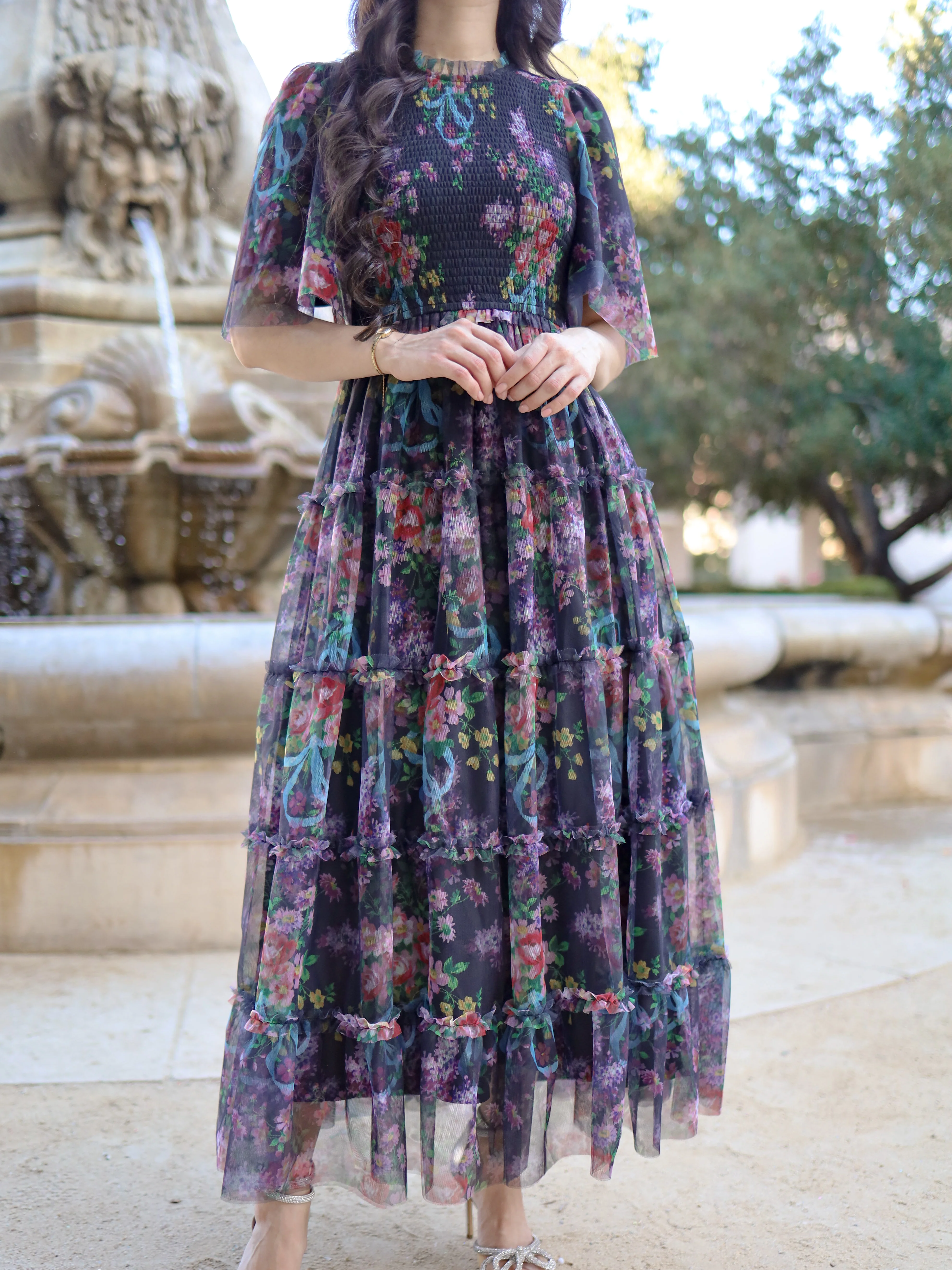 Vintage Romance Dress - Midnight Garden - Image 6