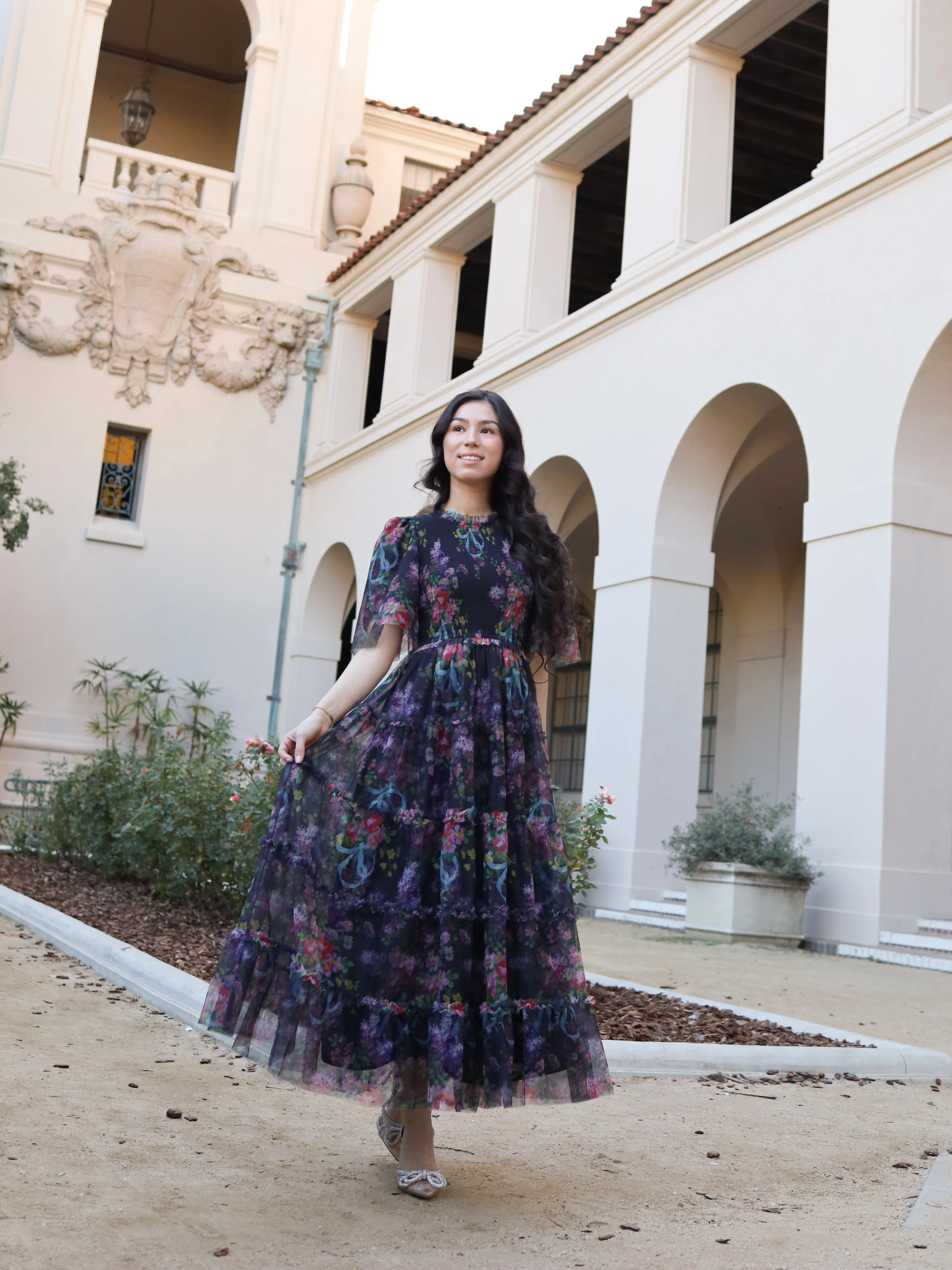 Vintage Romance Dress - Midnight Garden - Image 9