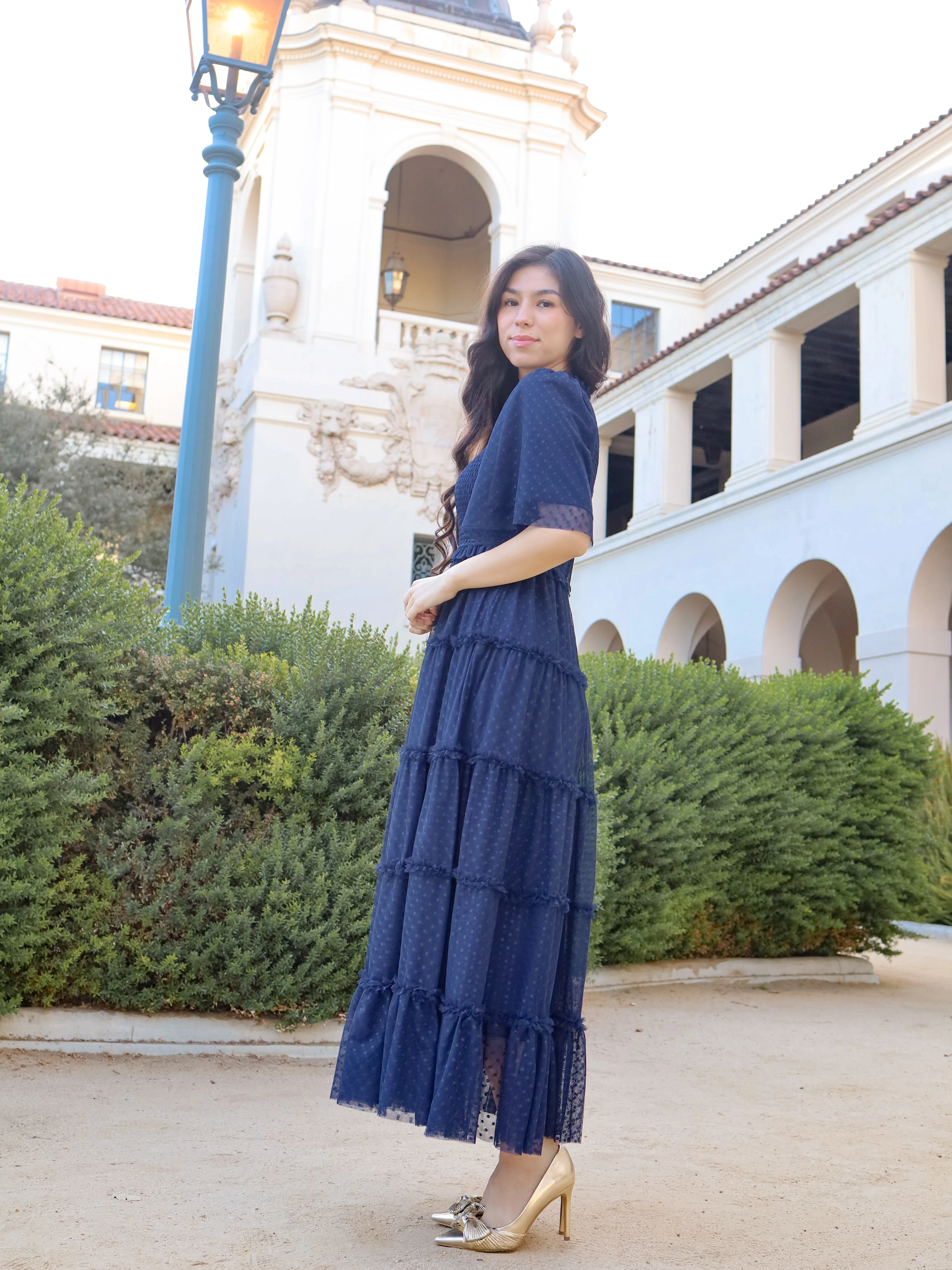 Vintage Romance Dress - Navy - Image 3