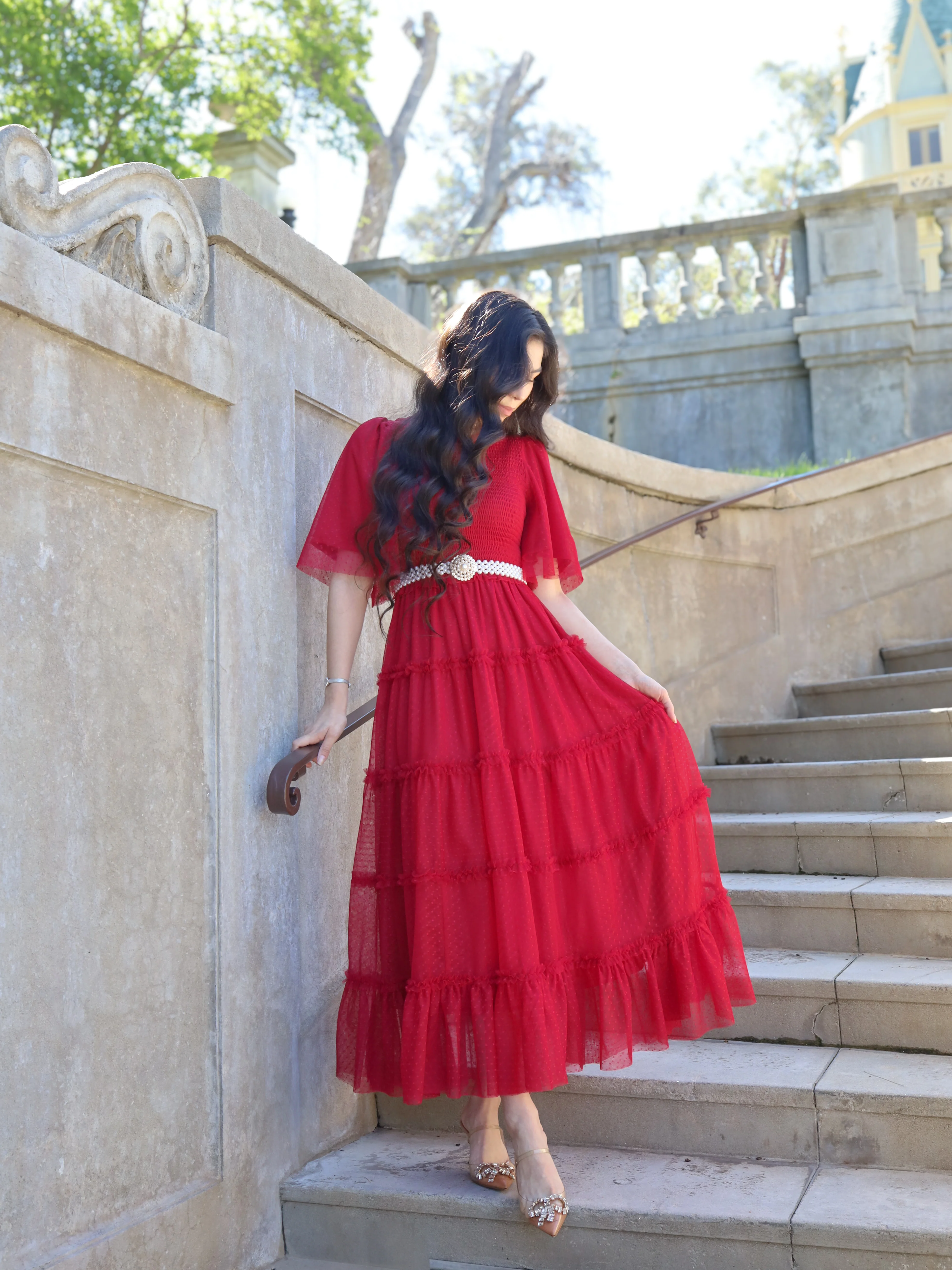 Vintage Romance Dress - Red - Image 4