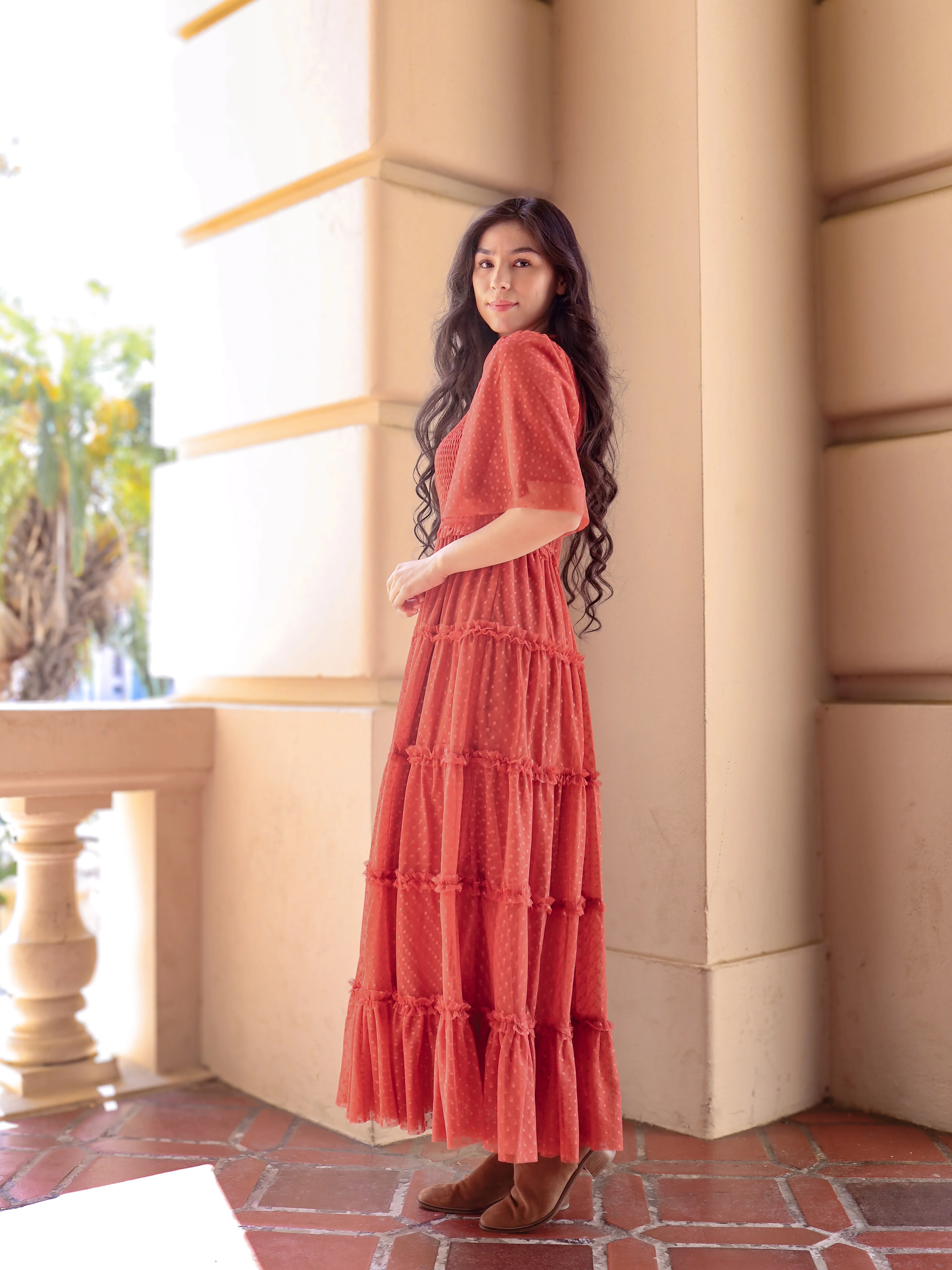 Vintage Romance Dress - Rust - Image 4