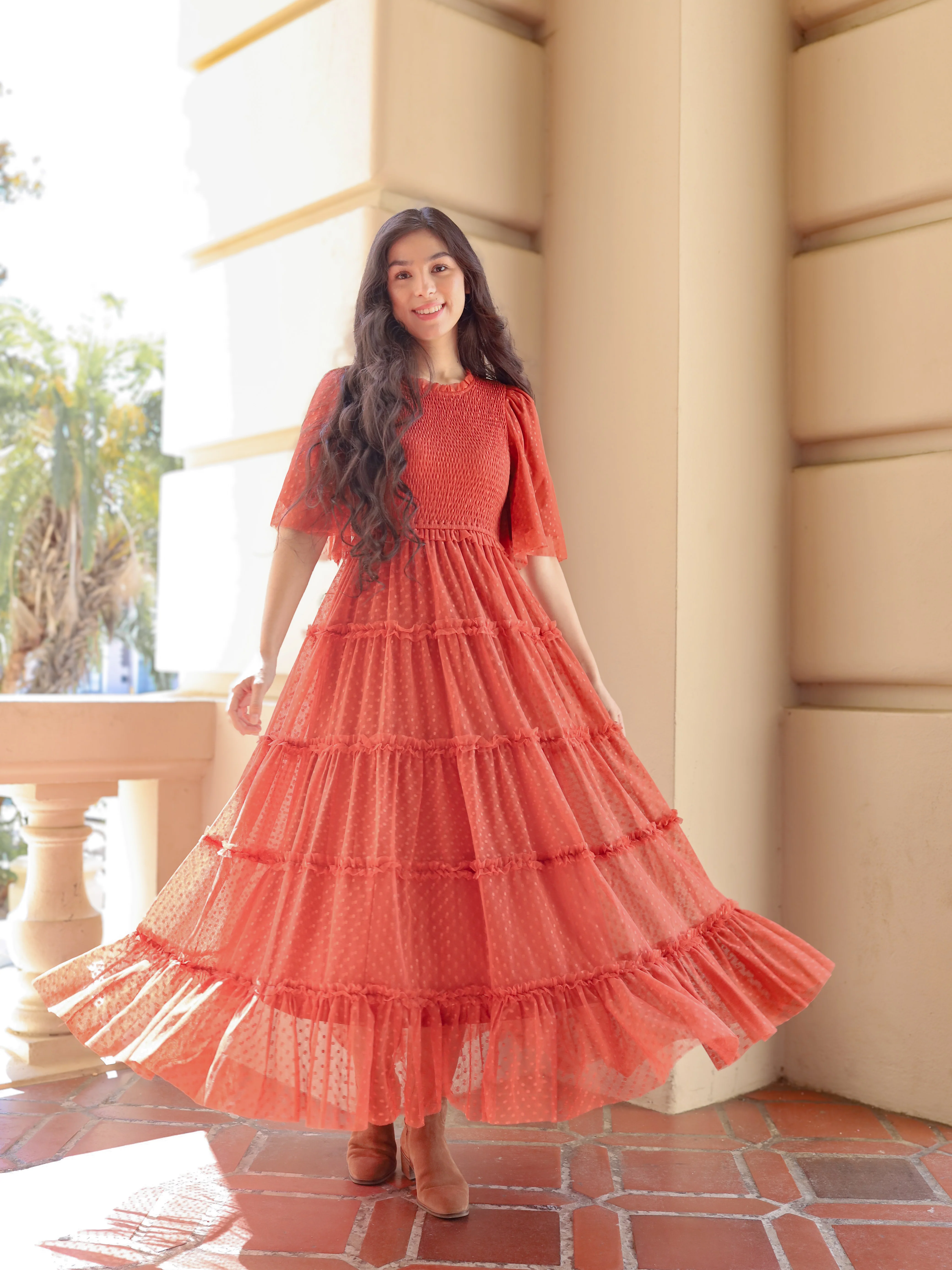 Vintage Romance Dress - Rust - Image 5